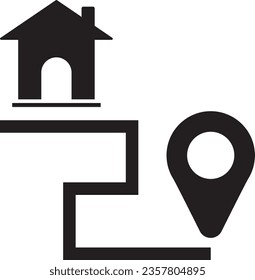 Location direction icon on white background