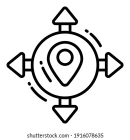 Location Direction icon related Map location and navigation line icon. Traffic and travel vector icon.