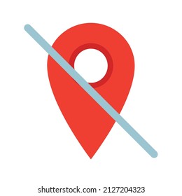 Location Disable icon vector image. Can also be used for Mobile UI UX and Animations. Suitable for mobile apps, web apps and print media.