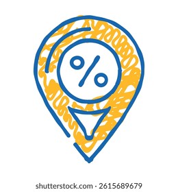 location of discount sale doodle icon sketch vector. location of discount sale sign. isolated symbol illustration