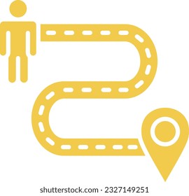 Icono vector de distancia de ubicación. Se puede usar para imprimir, móviles y aplicaciones web.