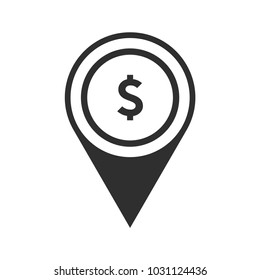 Location Dollar Modern Simple Vector Icon