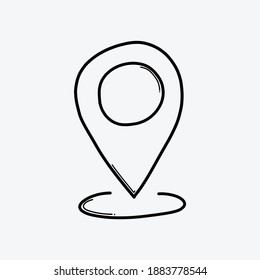 Location doodle vector icon. Drawing sketch illustration hand drawn line.