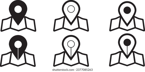 Location dots collection with map, location sign with map, navigation vector, location dot on white background, navigation on blank background, navigation icon, dots set navigation.