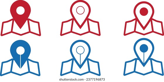 Location dots collection with map, location sign with map, navigation vector, location dot on white background, navigation on blank background, navigation icon, dots set navigation.