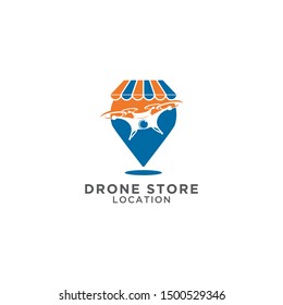 the location of the drone shop logo vector icon ilustration 