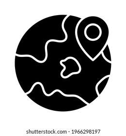 Location, earth, globe, pin icon vector image. Can also be used for Navigation. Suitable for use on web apps, mobile apps and print media.