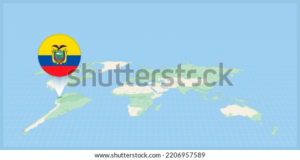 Location Ecuador On World Map Marked Stock Vector Royalty Free Location Ecuador On World Map 600w 2206957589