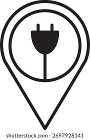 Lage für elektrische Aufladung Symbol Logo einzeln. Vektorgrafik. Grüne Energie-Symbol