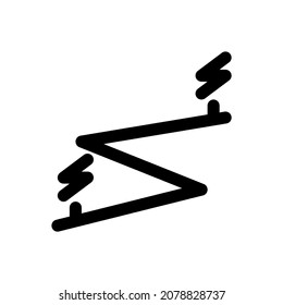 location electric station icon with black outline style