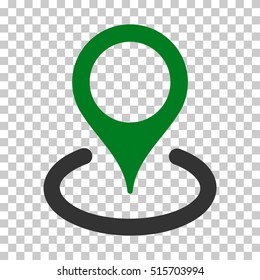 Location EPS vector icon. Illustration style is flat iconic bicolor green and gray symbol.
