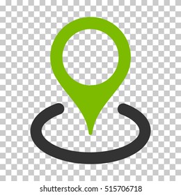 Location EPS vector pictogram. Illustration style is flat iconic bicolor eco green and gray symbol.