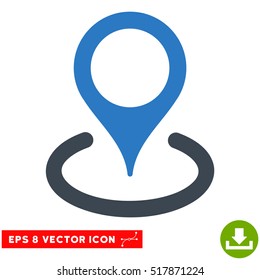 Location EPS vector pictogram. Illustration style is flat iconic bicolor smooth blue symbol on white background.