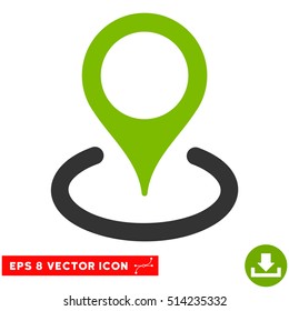 Location EPS vector pictograph. Illustration style is flat iconic bicolor eco green and gray symbol on white background.