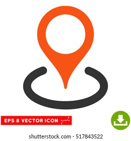 Location EPS vector pictograph. Illustration style is flat iconic bicolor orange and gray symbol on white background.