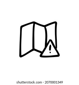 location error icon in vector. Logotype - Doodle