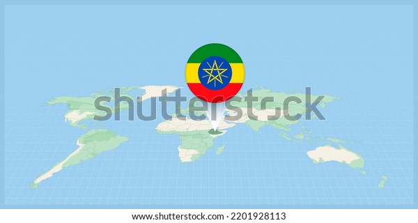 Location Ethiopia On World Map Marked Stock Vector Royalty Free   Location Ethiopia On World Map 600w 2201928113 