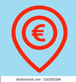 location euro vector icon
