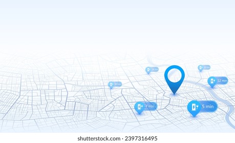 Location EV charging station location mark on gps navigation map a lot with fast supercharger station. Path turns and destination tag or mark. Huge city top view Tracking path, route. vector isometric