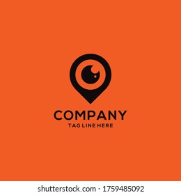 logotipos combinados de ubicación y ojos