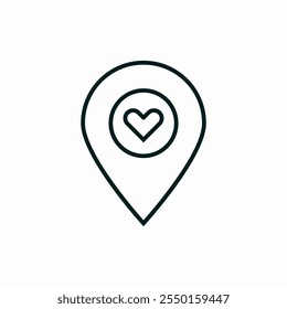 location favorite heart icon vector sign