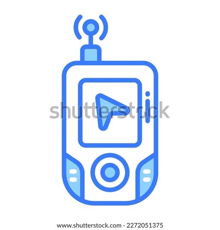 Location finding device vector, modern icon of geocaching