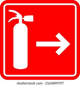 The location of the fire extinguisher. Safety. Vector black image highlighted on a white background.