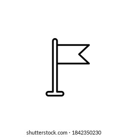 Location flag outline vector icon. Thin line black location flag icon, flat vector simple element illustration