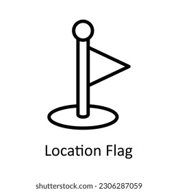 Location Flag  vector     outline Icon Design illustration. Location and Map Symbol on White background EPS 10 File