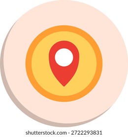 Ícone de Estilo de Círculo Plano de Localização