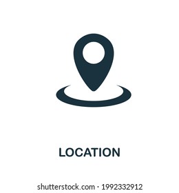 Location flat icon. Colored filled simple Location icon for templates, web design and infographics