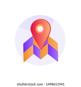 Location flat icon with gradient style. Perfect icon for  your project, business and presentation