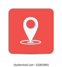 location flat icon vector design isolated red background