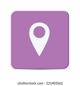location flat icon vector isolated on purple background