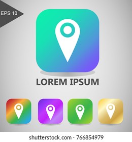 Location flat icons, with a soft gradation color vector design