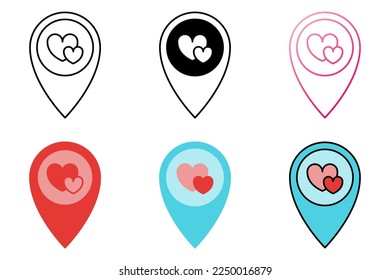 Location in flat style isolated