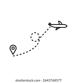 location flight icon on white background