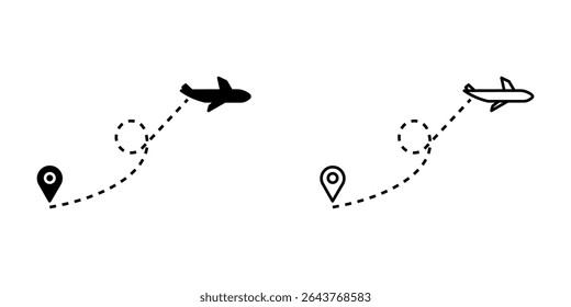 location flight icon on white background