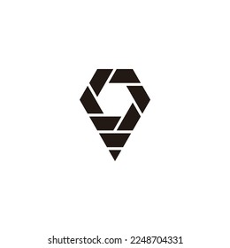 Location, folding, paper geometric symbol simple logo vector