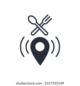 Location food icon. vector.Editable stroke.linear style sign for use web design,logo.Symbol illustration.