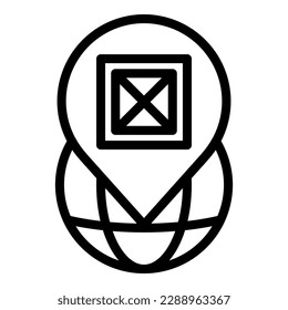 Location freight traffic icon outline vector. Van service. Transport cargo