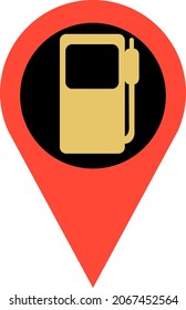 Location gas station, illustration, vector, on a white background.