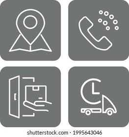 geolocalización de ubicación teléfono entrega iconos rápidos