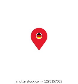 Location Germany flag silhouette vector illustration