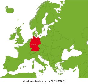 Location of Germany on the Europa continent