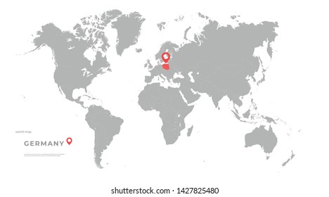 Location Germany. World Map Vector. High detailed illustration of worldmap