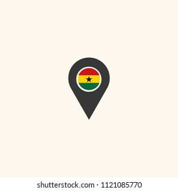 Location Ghana flag silhouette vector illustration
