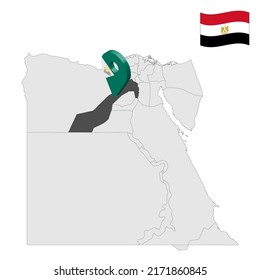 Location Giza Governorate on map Egypt. 3d location sign similar to the flag of  Giza. Quality map  with  provinces Egypt for your design. EPS10