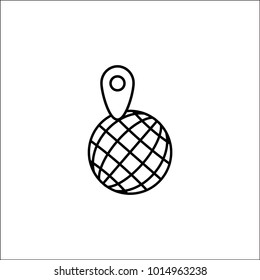 Location with globe icon simple vector illustration