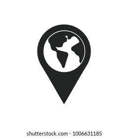 Location Globe Pin Design Element Vector Icon